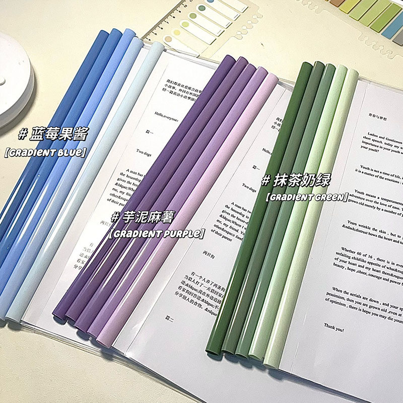 ก4 ติดโฟลเดอร์แฟ้ม อิน สไตล์ดูดีไล่โทนสีสีสไลด์จับรายงานปกหนาโปร่งใสนักเรียนทดสอบกระดาษสํานักงานเอกสารโฟลเดอร์ 10 หนึ่ง