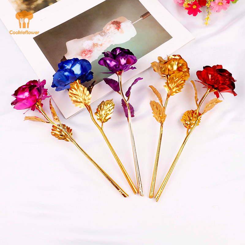 Ckfr ดอกกุหลาบสีทองชุบทอง 24k ครบรอบของขวัญคนรักวันวาเลนไทน์ใหม่