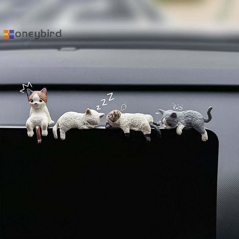 Honeybird น่ารักคอนโซลกลางรถเครื่องประดับตกแต่งลูกแมว Action Figure Auto Dashboard กระจกมองหลังตกแต่งรถอุปกรณ์เสริม Nice