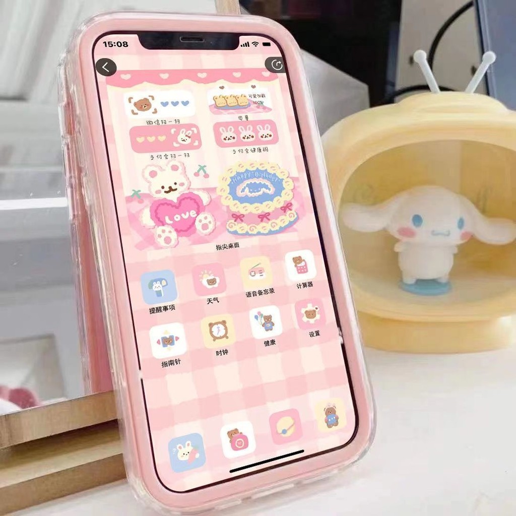 เคสโทรศัพท์มือถือTPUนิ่มใสเป็นIPhoneX 15 11 12 13 14Pro Max 6 7 8Plus XSMax XS SE2020 2022สีลูกกวาด