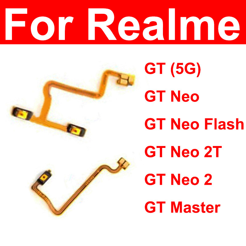 ปุ่มปรับระดับเสียงสายเคเบิล Flex สําหรับ Realme GT Neo 2 2T GT Master Explorer 4G 5G ปริมาณด้านข้างปุ่มริบบิ้นอะไหล่