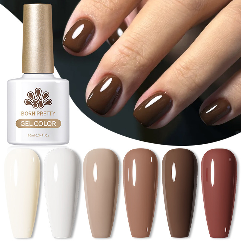 Born Pretty Nude สีน้ําตาลเล็บเจล Uv Nail Art Base Top Coat Nails 10ml
