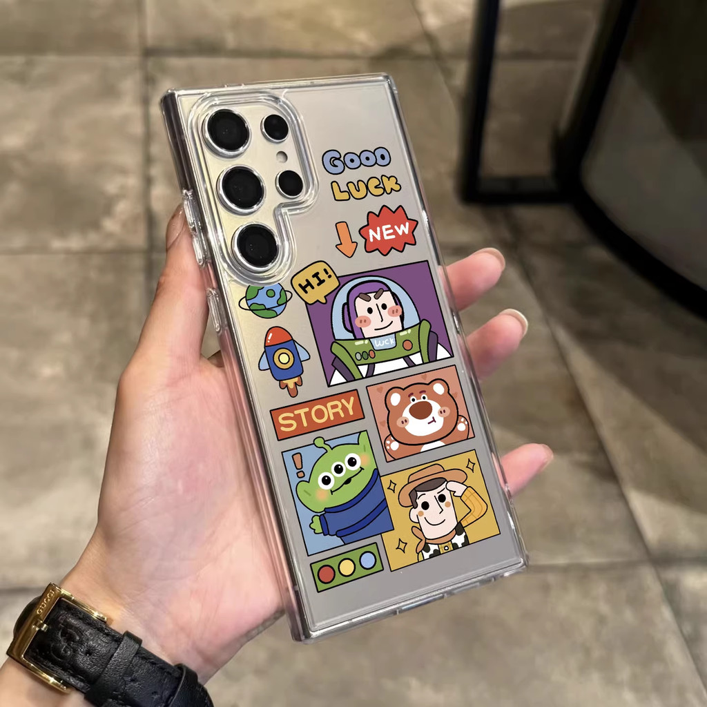 SAMSUNG น่ารักใสการ์ตูนกันกระแทกสําหรับsamsung s22 s22plus ultra Case Girly S23 S23Plus s23fe s24 s24plus S24ultraกระเป๋าสตางค์ปกหลัง