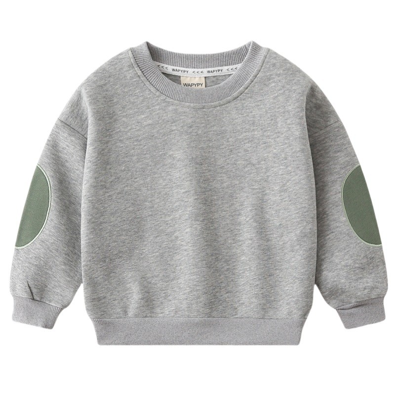 เสื้อสเวตเตอร์เด็กผู้ชายฤดูใบไม้ร่วงสไตล์ใหม่เด็กลําลองแขนยาวเสื้อคอกลมเด็กชายเวอร์ชั่นเกาหลี Baby Wide-Shou - รูปที่ 3