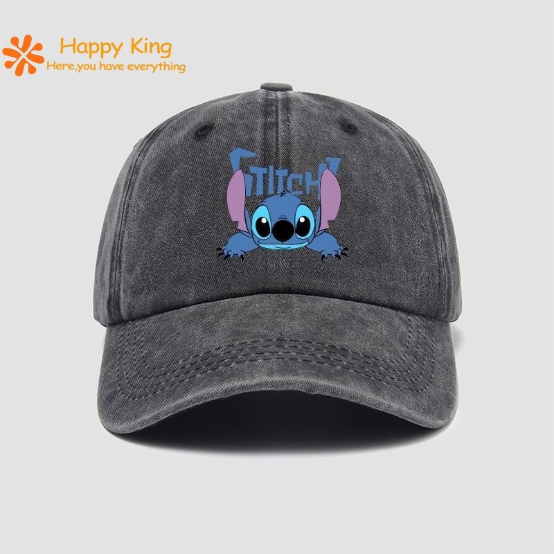 ในสต็อก หมวกเบสบอล Stitch ที่มีมูลค่าสูงหมวกทรงแหลมส่วนบุคคลหมวกกันแดดกันแดดกลางแจ้งลำลอง