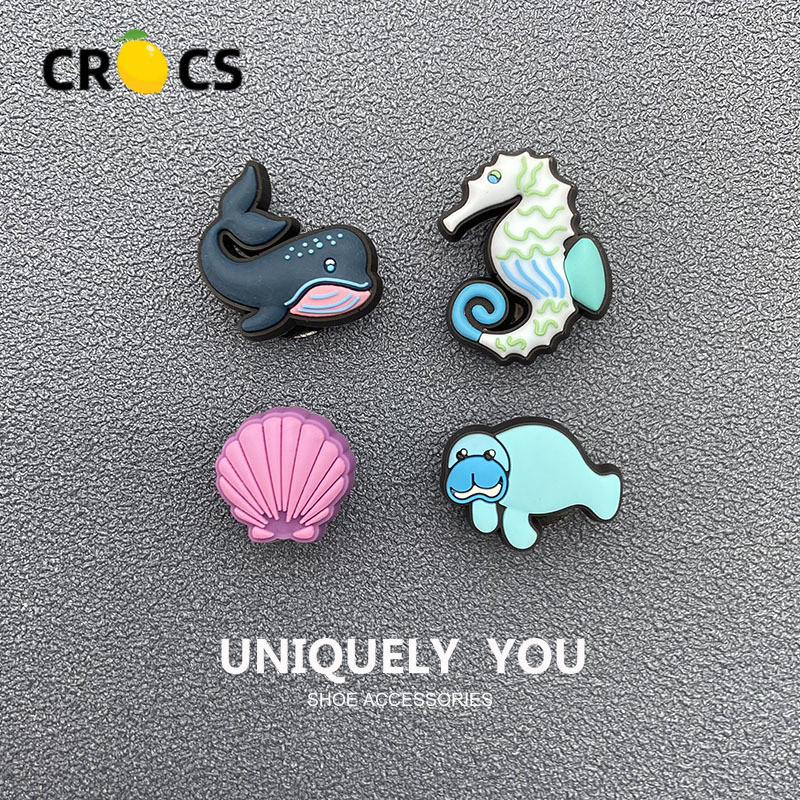 สไตล์ใหม่ Crocs jibbitz charms รองเท้าดอกไม้รองเท้าดอกไม้หัวเข็มขัดตกแต่ง Crocs Zhibixing Whale Seal