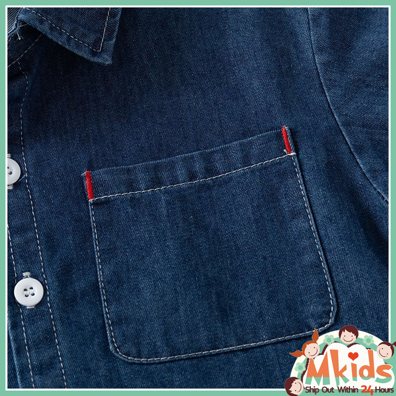 [ส่งจากในประเทศ🚚] เสื้อยีนส์สําหรับเด็กฤดูใบไม้ผลิและฤดูใบไม้ร่วงกีฬาเกาหลีแขนยาวเสื้อลําลองเสื้อแจ็คเก็ตสําหรับเด็ก 2-8ปี - รูปที่ 7