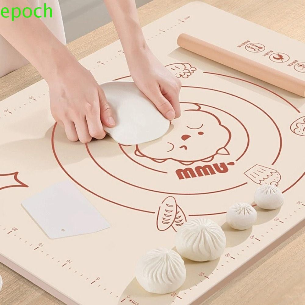 แผ่นรองนวด EPOCH, แผ่นรองรีดแป้งเกรดอาหารซิลิโคน, อุปกรณ์ทําอาหารเครื่องมืออบ Bakeware แผ่นเค้กหนาซับพิซซ่า