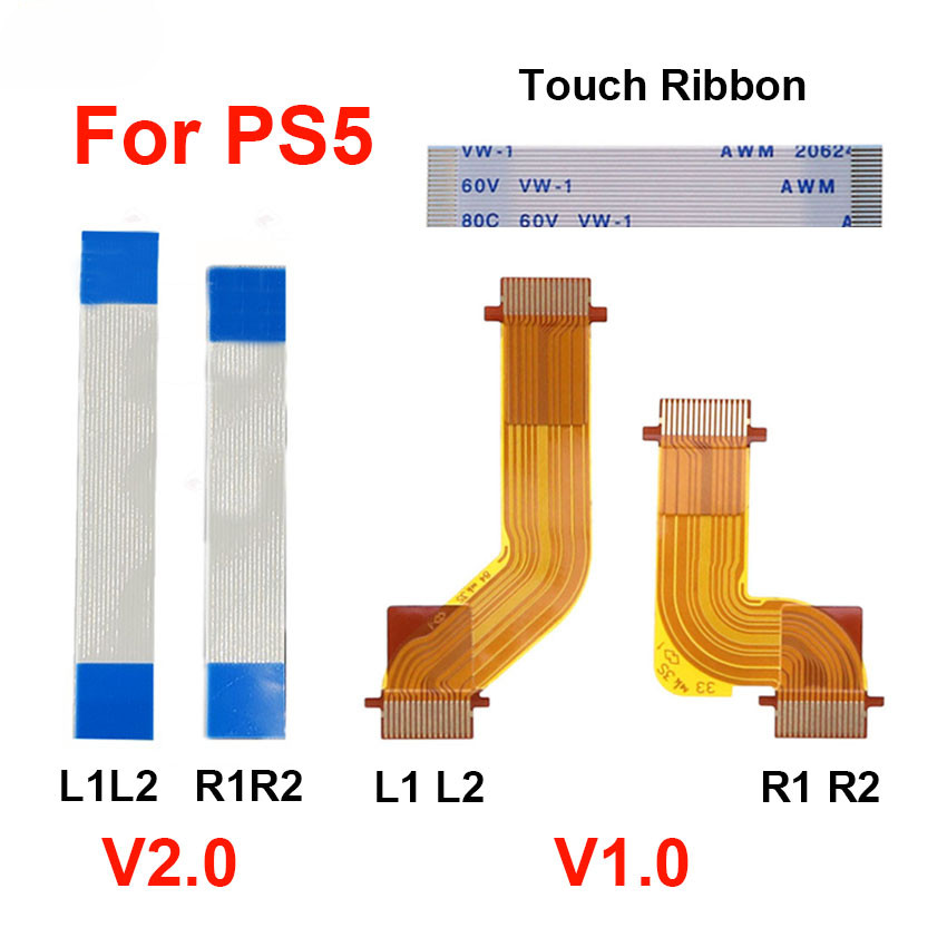 ซ้ายขวา R1 R2 L1 L2 มอเตอร์เชื่อมต่อริบบิ้น Flex Cable Handle ปุ่มสําหรับ PS5 V1.0 V2.0 Controller Touch สายริบบิ้น