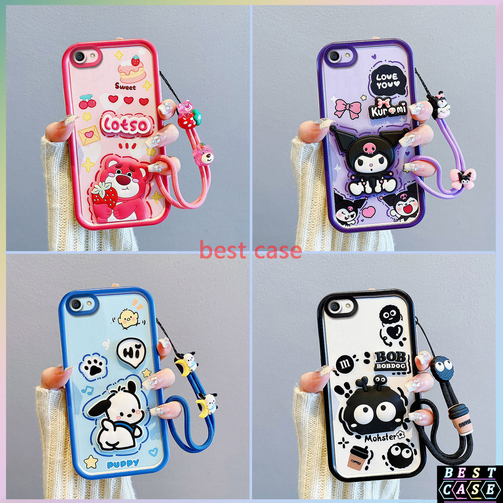 เคส OPPO A59 เคส OPPO A59S เคส OPPO F1S เคสสตรอเบอร์รี่หมี Kuromi การ์ตูนสามมิติรูปตุ๊กตาน่ารักนุ่มเคสโทรศัพท์ BB-TYGZ