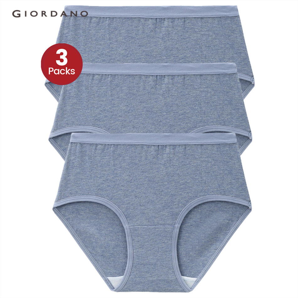 GIORDANO WOMEN 3-Pcs stretchy solid color briefs 13470002