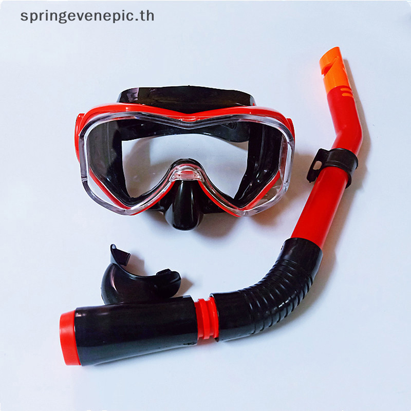 Springevenepic Professional Snorkel Set Full Face Mask แว่นตาดําน้ําอุปกรณ์ Deep Sea Suit กระจกนิรภัยเต็มแห้งแว่นตาดําน้ําผู้ใหญ่ใหม่