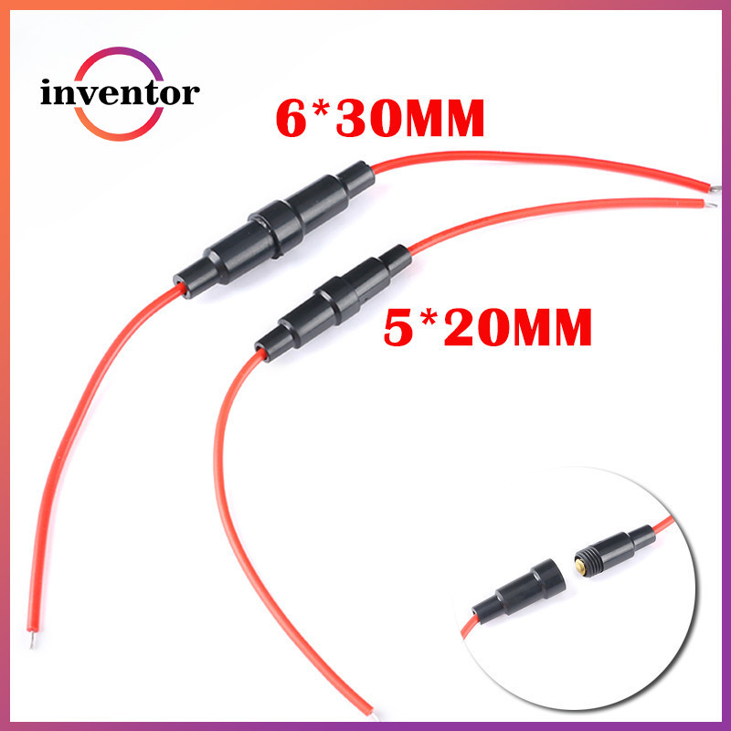 5 คู่ 5*20 มม.ผู้ถือฟิวส์อินไลน์ 220V Fast-Blow ประเภทสกรูฟิวส์ผู้ถือ Quick-Blow แก้วฟิวส์ผู้ถือ 6*30 มม. 22 AWG สาย