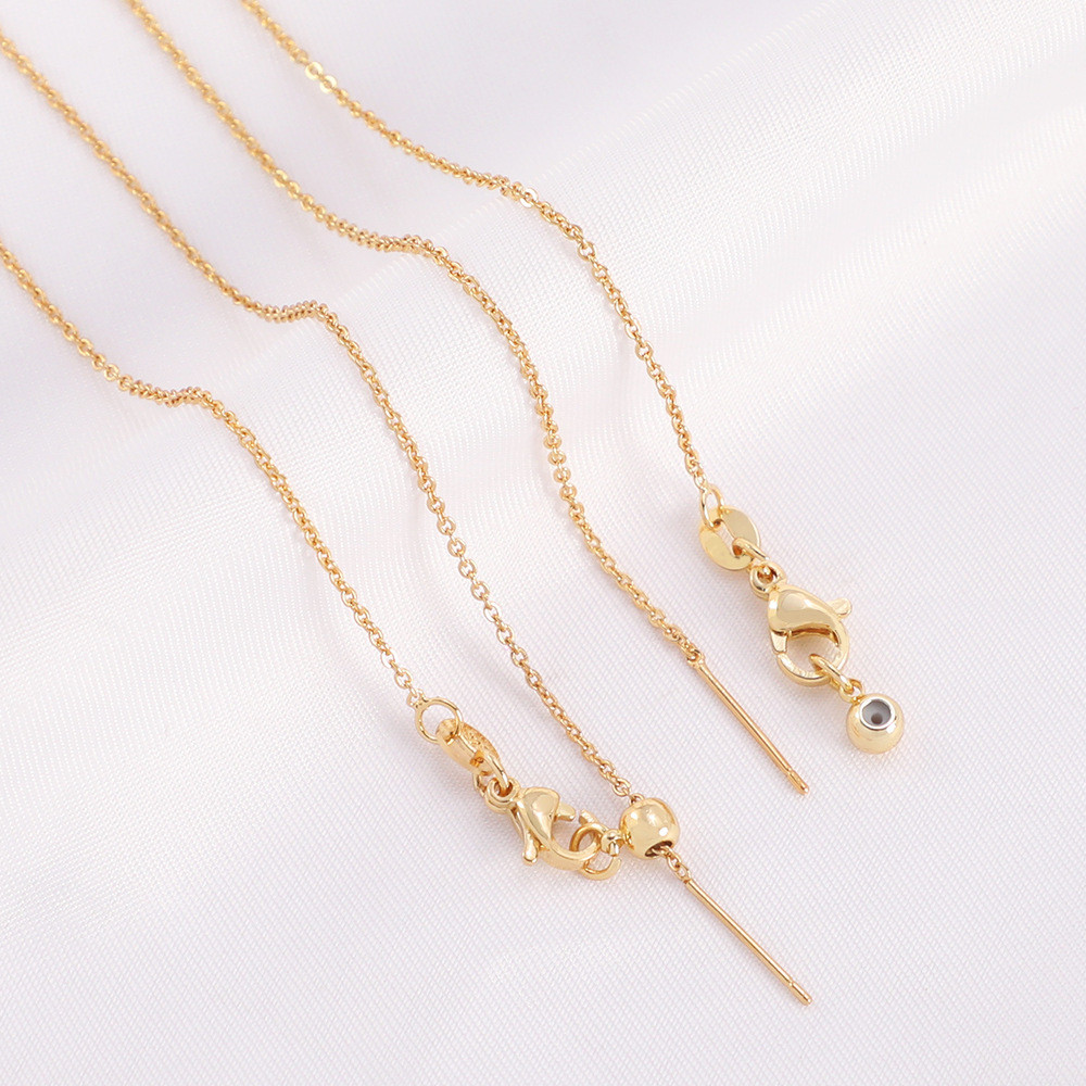 18k Gold-Clad Disc Universal สร้อยคอทองแดงชุบทองจริงปรับ O-Chain DIY Passepartout สร้อยคอ
