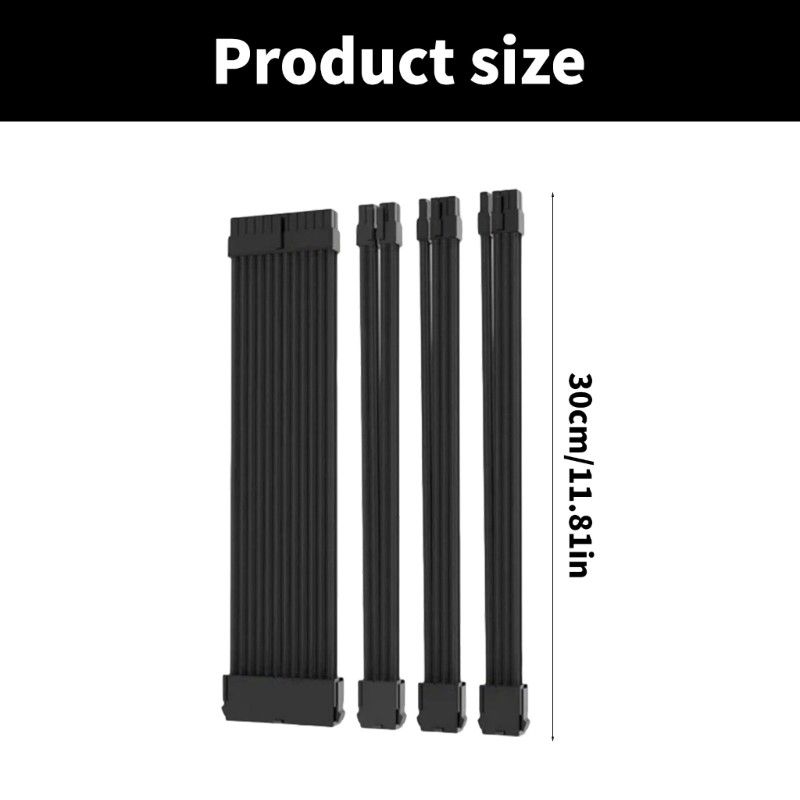Homeiu Modular สายไฟชุดสําหรับคอมพิวเตอร์ ATX24Pin PCIE 6+2Pin CPU 8P
