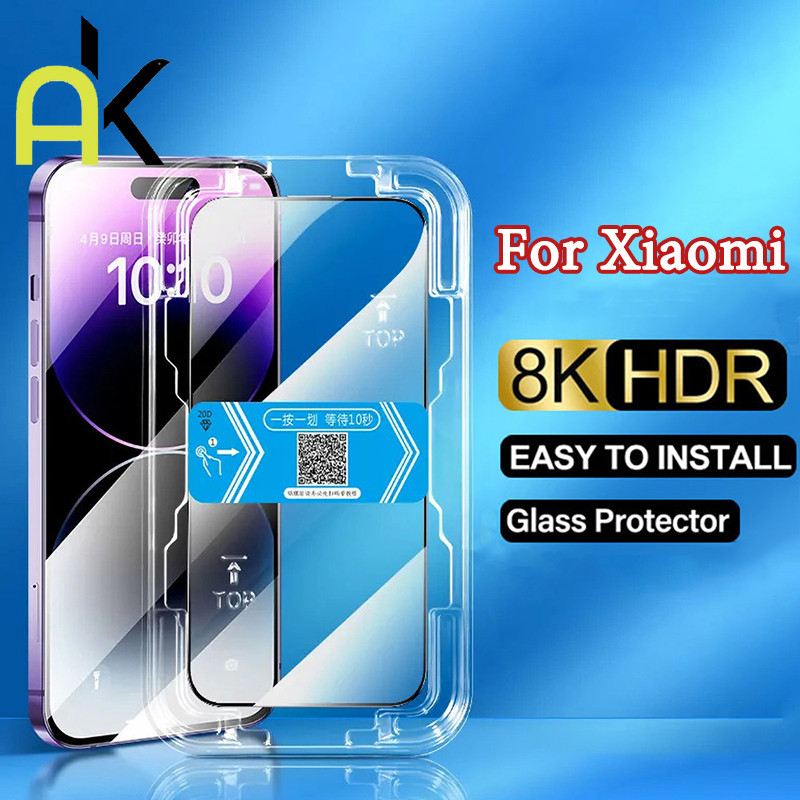 AK ฟิล์มกระจกนิรภัย เต็มจอ โปร่งใส Redmi 14C 10C 12C 13C Note 14 11 12 13 10 9 Note 11Pro X5 X6 X7 Pro 5G