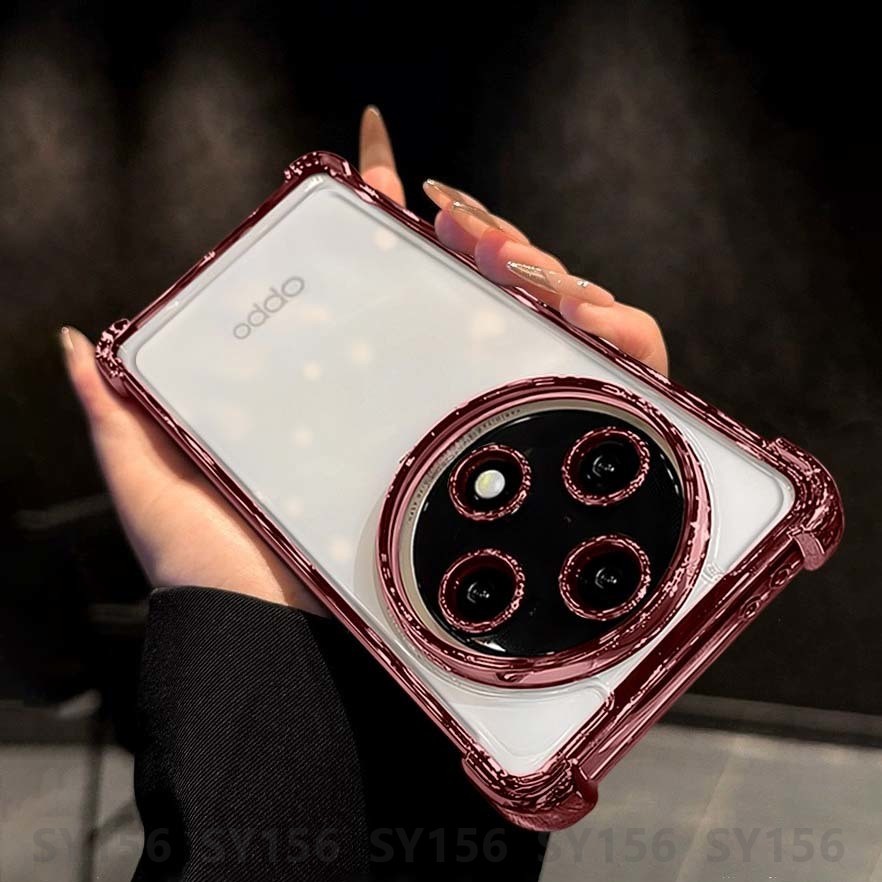 เคส OPPO Reno 12F Reno12 F Reno12F 12 Pro 12Pro 5G เคสโทรศัพท์พร้อมตัวป้องกันกล้องใสหรูหราความงามกันกระแทกหนาเบาะลมป้องกันการล่มสลาย