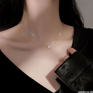 aidderse.thLucky Four Leaf Cloverสร้อยคอผู้หญิงIns Simple Clavicle Chain Niche Design Neck Chain-