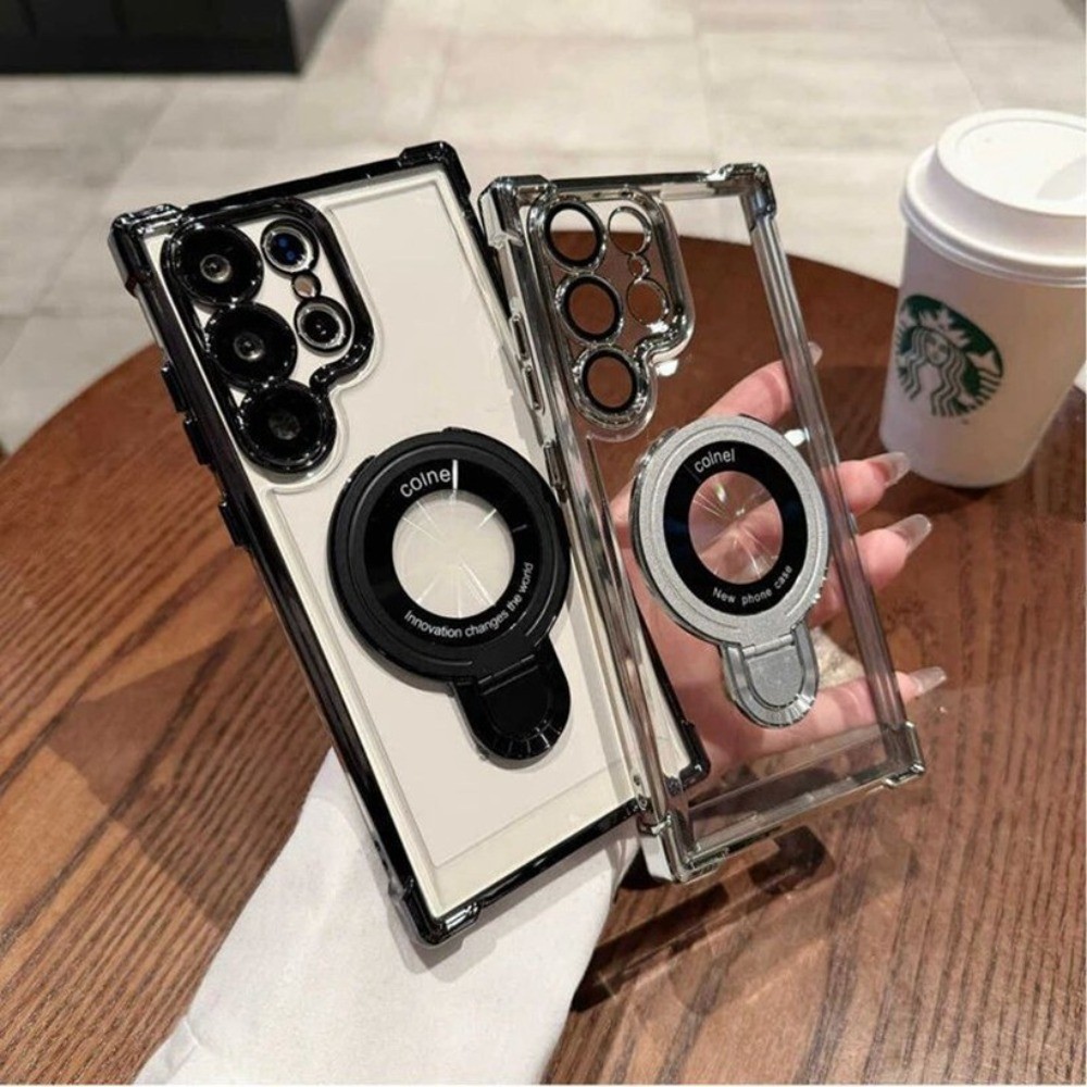 หรูหราชุบแม่เหล็ก Fulcrum เคสโทรศัพท์สําหรับ Samsung Galaxy S25 S22 S23 S24 Ultra Plus S23FE S24FE N