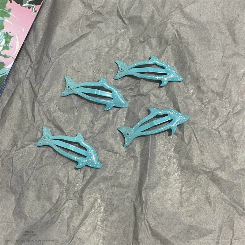 สีเขียว Dolphin BB คลิปหน้าผาก Bangs Hairpin ผมด้านข้าง Headwear อุปกรณ์เสริมผม 1/3 ชิ้น