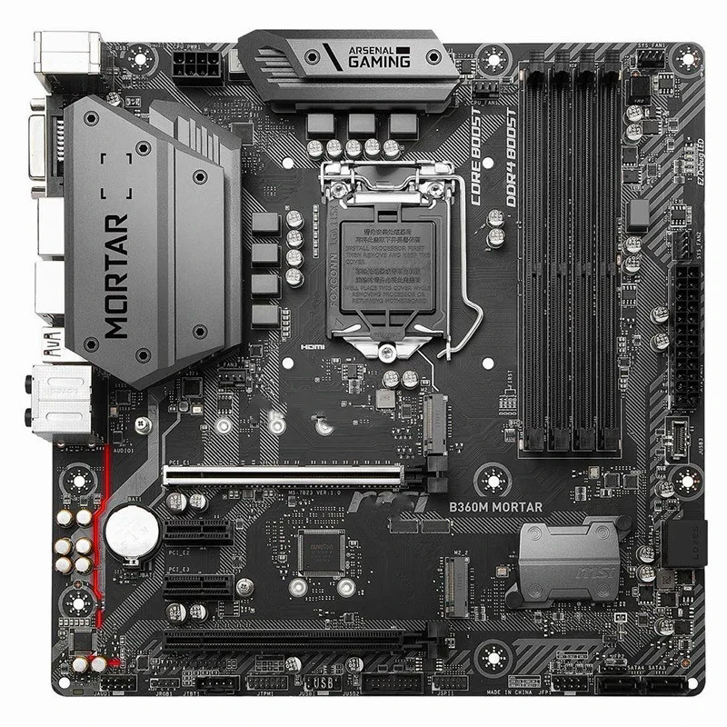 ใช้ MSI B360M MORTAR เมนบอร์ด LGA 1151 Intel B360 DDR4 64GB เดสก์ท็อป MSI B360 เมนบอร์ด 1151 M.2 Mic