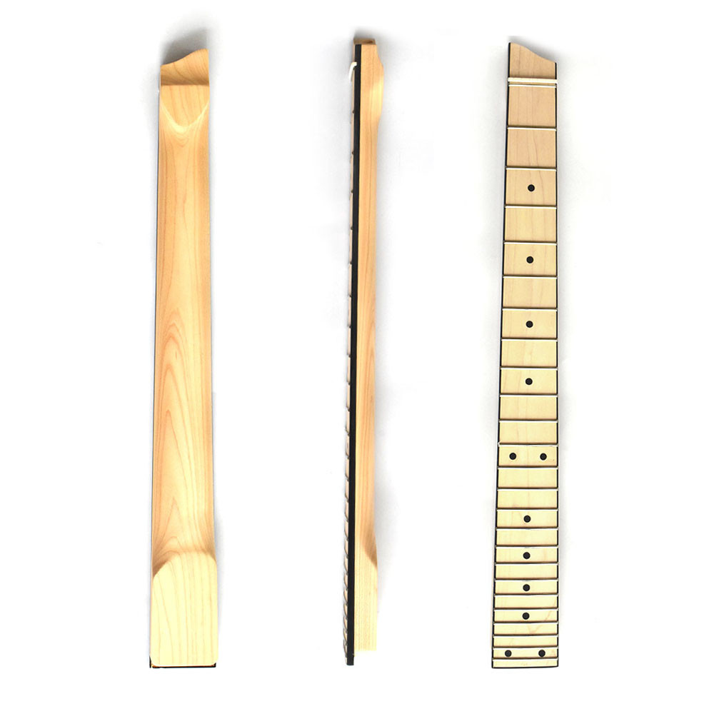 Maple 25 Fret Headless Guitar Neck กีตาร์ไฟฟ้าคอ Fret พร้อมชิ้นส่วนกีตาร์ไฟฟ้า Black Dot