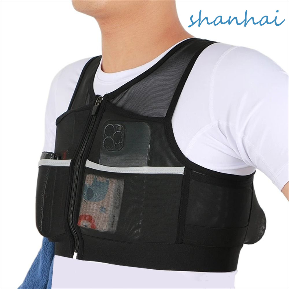 Shanhai กระเป๋าแจ็กเก็ตวิ่งมาราธอน น้ําหนักเบา สะท้อนแสง ความจุขนาดใหญ่ ระบายอากาศ