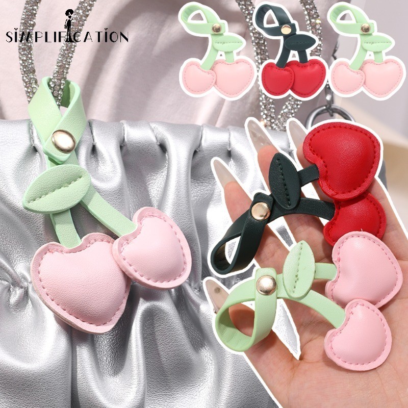 Fashion Creative Peach Heart Cherry Key Chain - กระเป๋าถือสาวหวานอุปกรณ์ตกแต่งรถยนต์