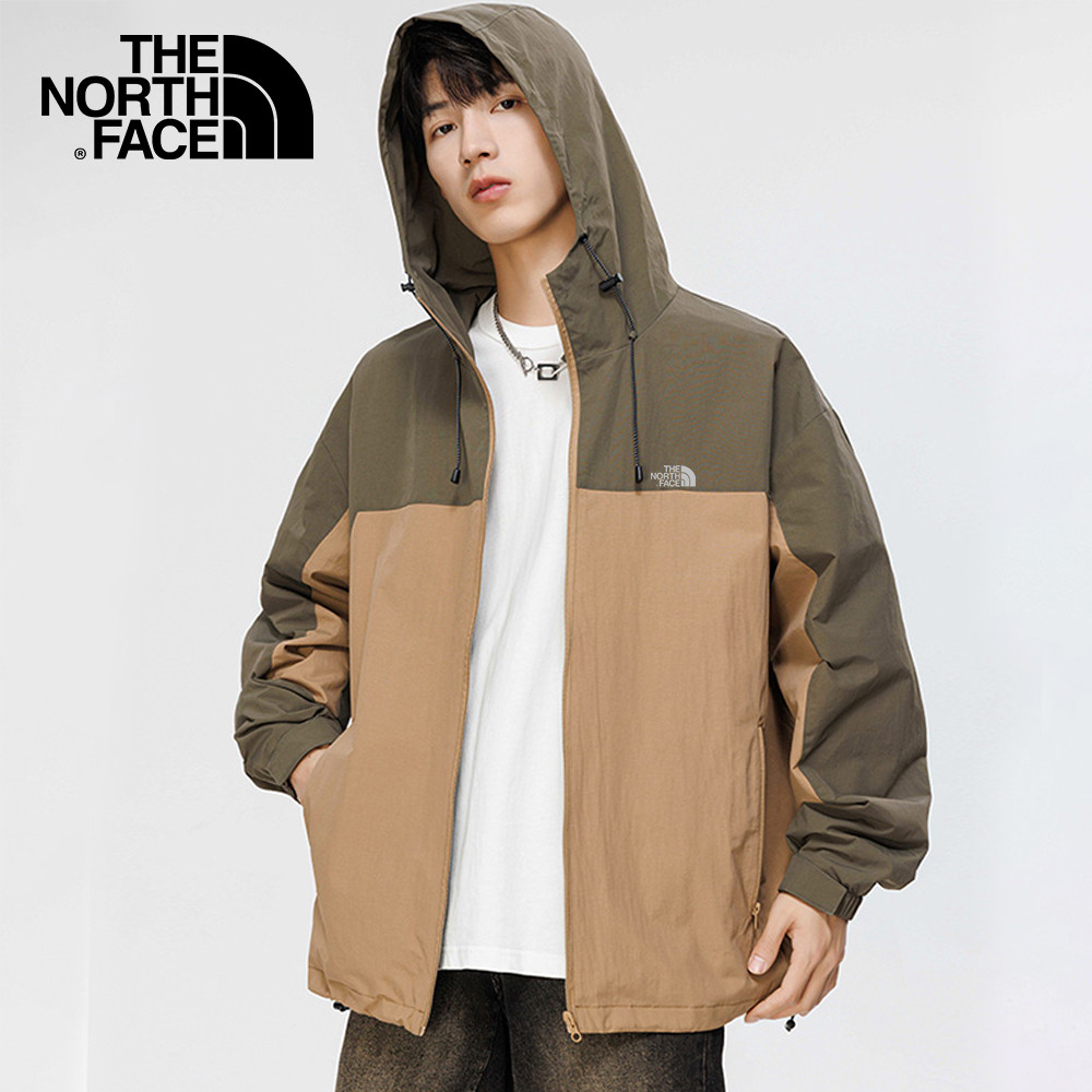 The North Face เสื้อแจ็คเก็ตมีฮู้ดผู้ชายแฟชั่น Colorblocking Workwear Hooded ผู้ชายหลวม Rushing เสื้อผ้าฤดูใบไม้ร่วงและฤดูหนาวรุ่นระเบิด Tops