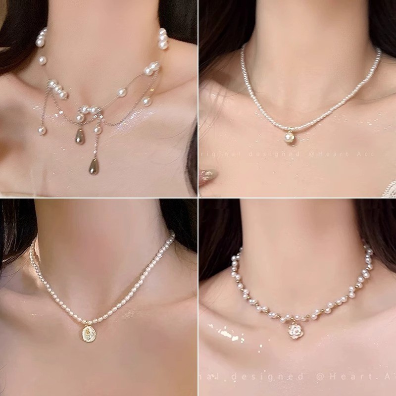 Gusiri สร้อยคอพู่มุกหยดน้ําระดับไฮเอนด์อุปกรณ์เสริมสําหรับสุภาพสตรีที่ดีงาม