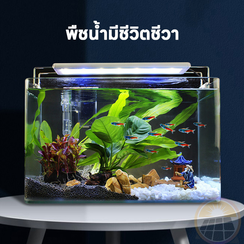 ราคาถูก โปรหนักมาก โคมไฟตู้ปลาLEDรุ่น40-60CM ปรับแสงไฟได้3แบบ/หลายสีLEDกันน้ำและละอองน้ำได้ขนาด8-24นิ้ว