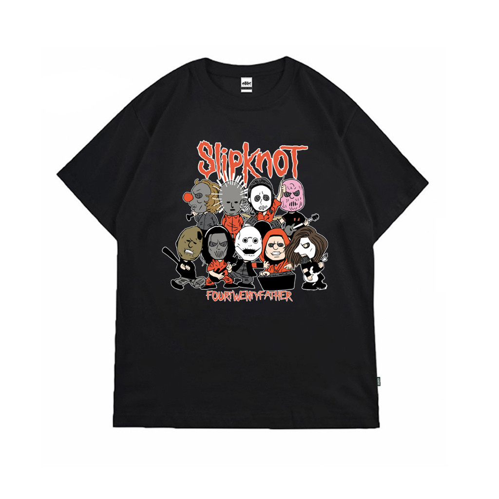 Otsky X 420 Father Mens Slipknot Logo เสื้อยืดสีดํา X T0005 Cotton 24s (2R2)