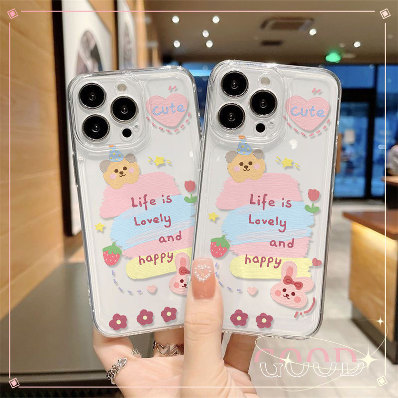 GOOD🔥เคสโทรศัพท์มือถือแบบนิ่ม โปร่งใสและทนทาน สําหรับIPhone 15 14 13 12 11 Pro Max X/Xs Xr MAX 7 8 Plusการ์ตูน Graffiti