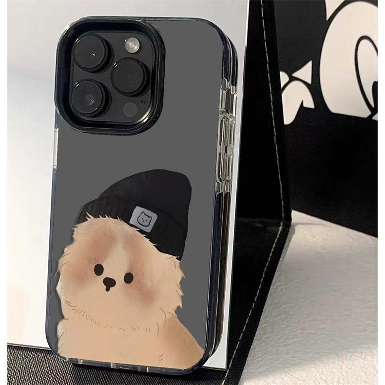 Iphone 15 Series TPU Soft Coverเคสโทรศัพท์INS Super Fireป้องกันกล้องขนาดเล็กสดหมวกสุนัขรูปแบบiPhone 14 13 12 11 15 15plus 15promax 14plus Pro Max 7 8plus X XR Se