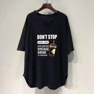 [พลัสไซส์] (40-150 กก.) Plus Size เสื้อยืดพิมพ์ลายโอเวอร์ไซส์ผู้หญิง แขนสั้น คอ U พลัสไซส์ เสื้อยืด เสื้อหลวม Tshirt Wom