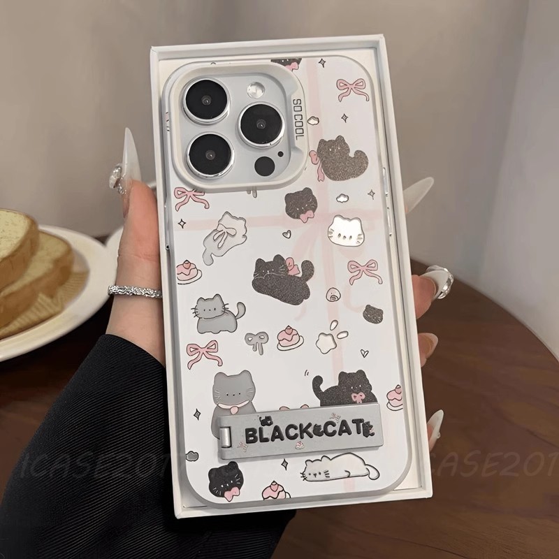 น่ารัก Bowknot Cat VIVO V40 Y28s Y100 Y38 Y78 Y27 Y55 V30 V29e V27 ขาตั้งเคสโทรศัพท์