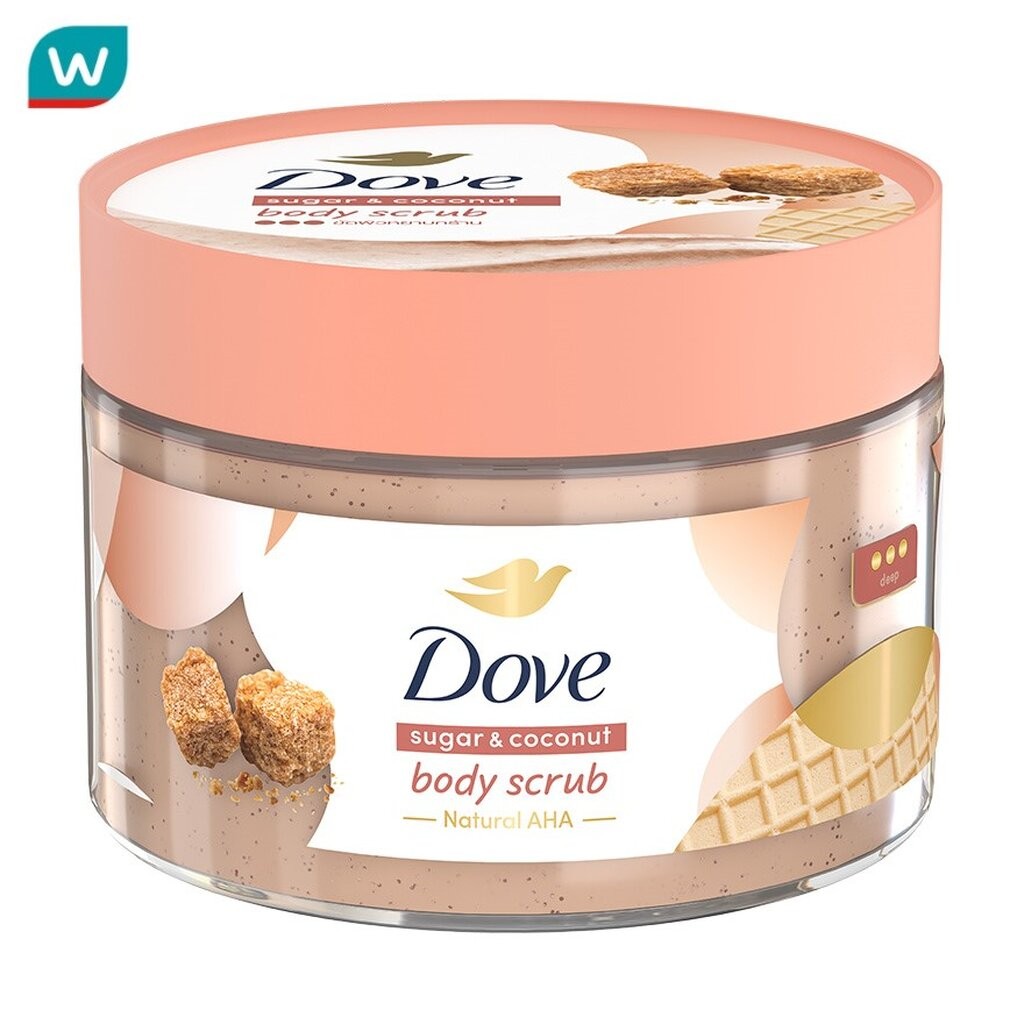 Dove โดฟ บอดี้ สครับ ชูการ์ แอนด์ โคโคนัท 280 กรัม สครับ ขัดผิวกาย เนียนนุ่ม