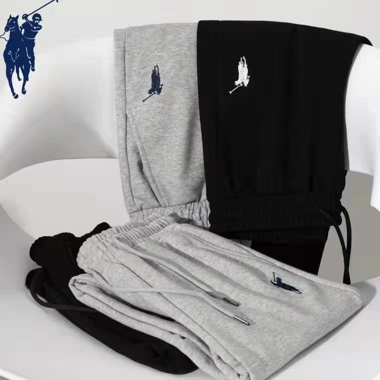 ผ้าฝ้ายแท้ปัก Sweatpants ผู้ชายผู้หญิงสไตล์เดียวกันกางเกงลําลองฤดูใบไม้ร่วงฤดูหนาวหลวมกระชับ Slimm