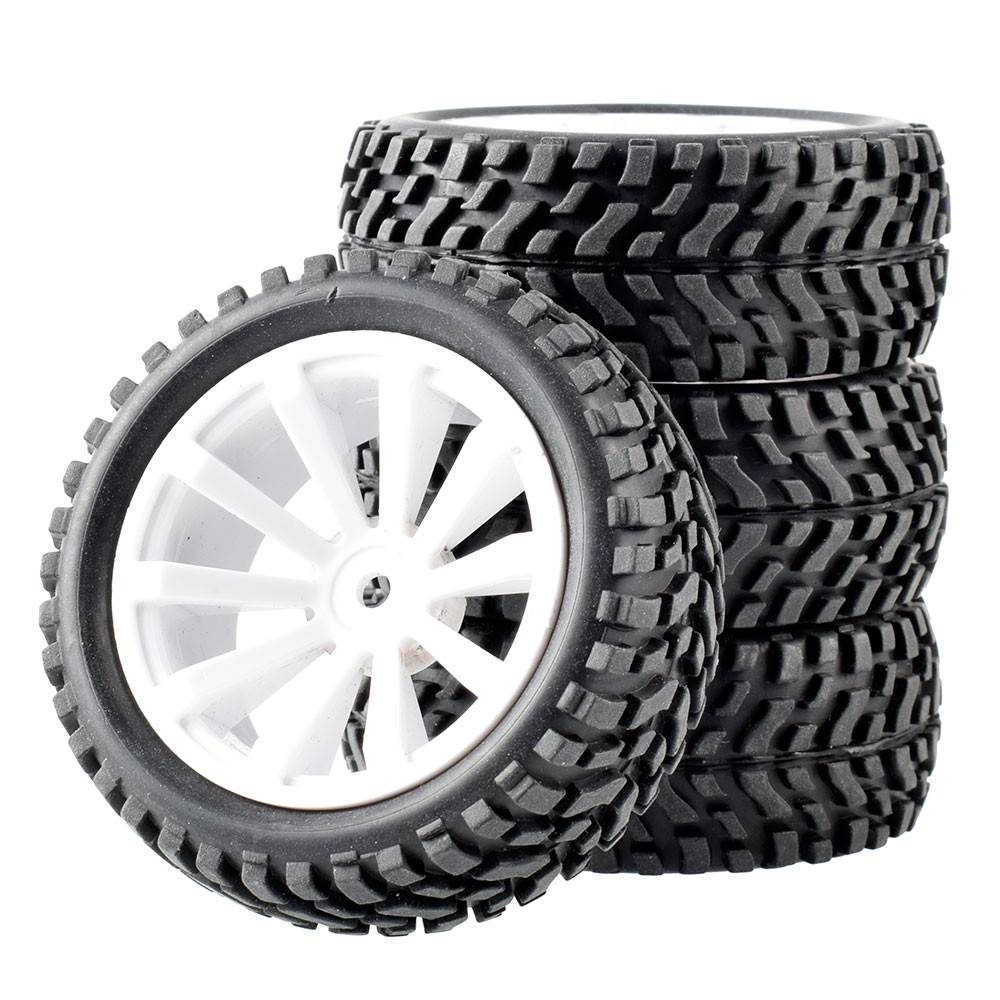 601-7004 Plastic Rim & Rally Tires 74mm For 1/10 Flat Run to Rally Tire / 1/16 Rally Tires  Wltoys 1