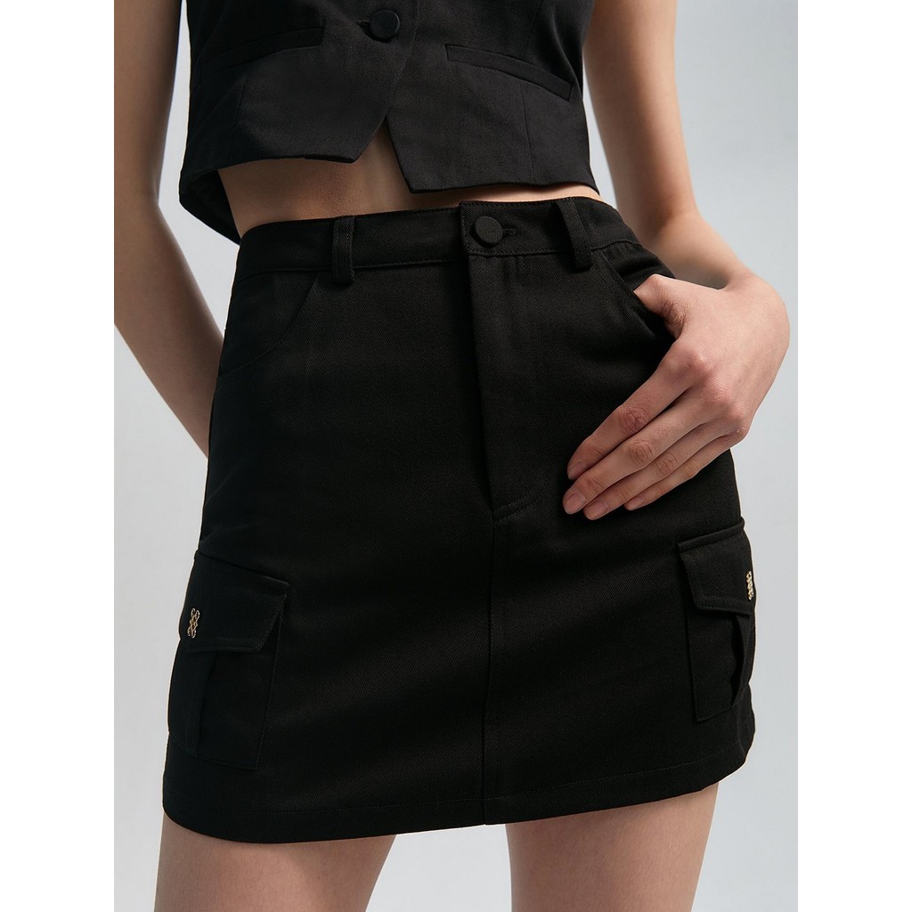 [Pomelo] กระโปรงยีนส์คาร์โก้ / Cargo Denim Mini Skirt