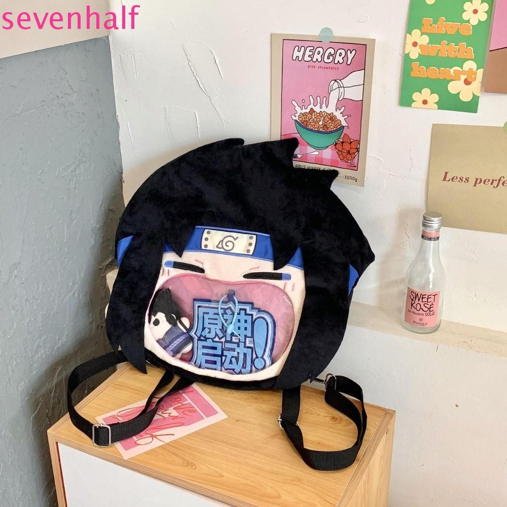 Sevenhalf Uchiha Sasuke Itabag, Kawaii อะนิเมะญี่ปุ่น Uzumaki Naruto กระเป๋า,น่ารักการ์ตูนปากใหญ่ Pl