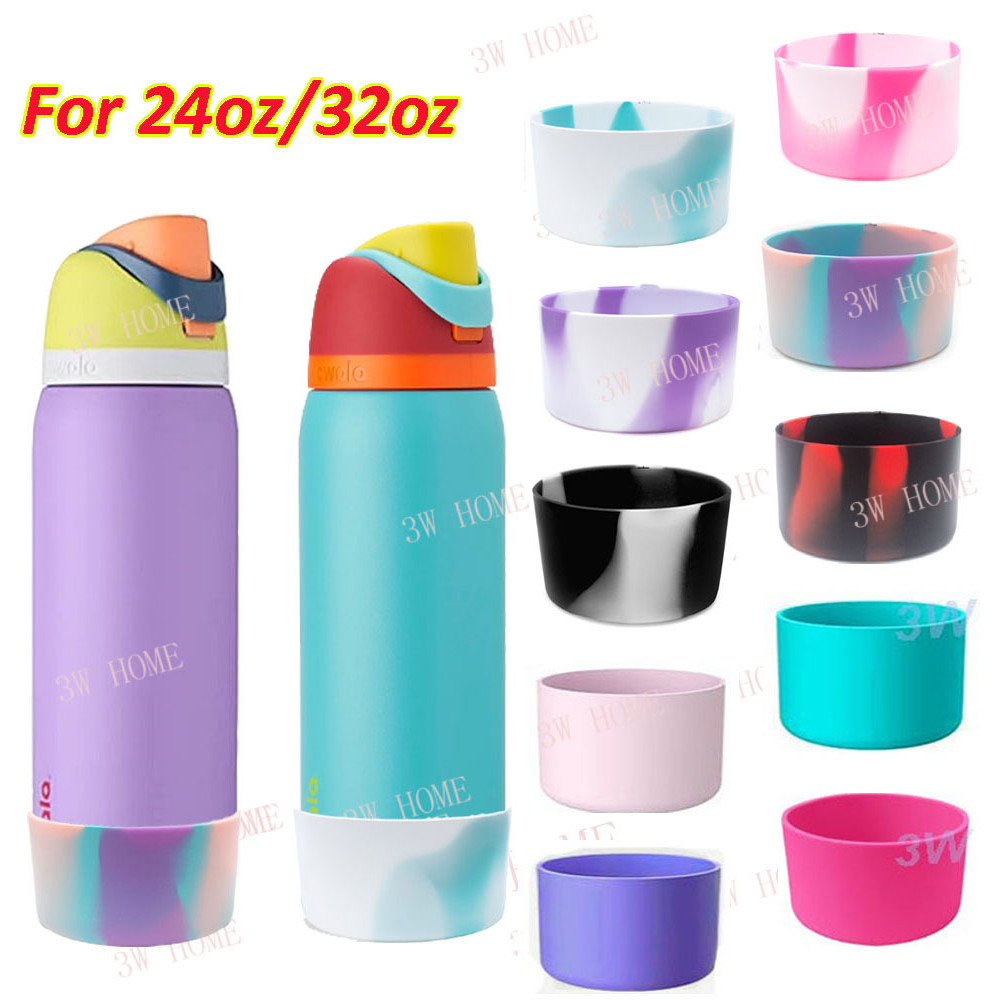 ขวดน้ําด้านล่างแขน Owala 24oz ซิลิโคน Boot Owala32oz Boot, Anti-Slip ป้องกันซิลิคอนด้านล่างฝาครอบขวดสแตนเลสซิลิโคน Boot กีฬา Tumbler อุปกรณ์เสริม