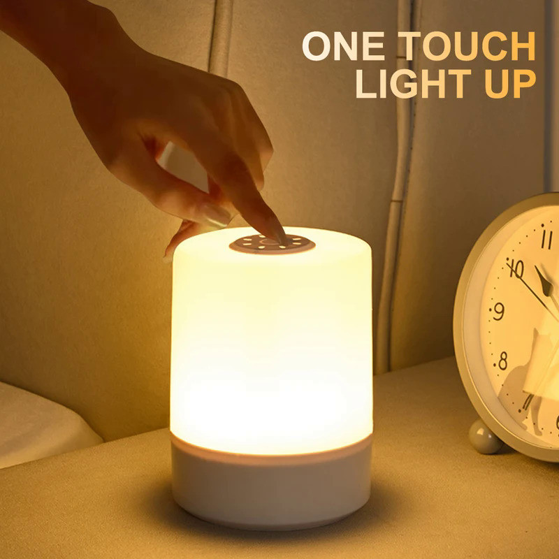 Touch Night Lamp 3 Modes Dimming Bedroom Bedside Lamp USB Charging Night Light Ambient Light Soft Li