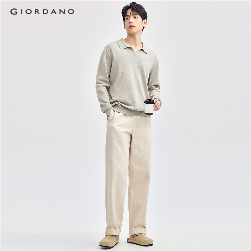 GIORDANO MEN 100% Cotton v-neck collar sweater 13054667