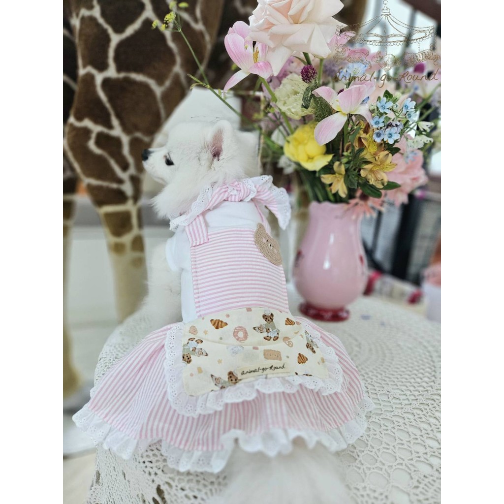 Animal-Go-Round เสื้อผ้าเครื่องแต่งกาย สัตว์เลี้ยง, หมา, แมว, สุนัข รุ่น Baby Pink Butterbear
