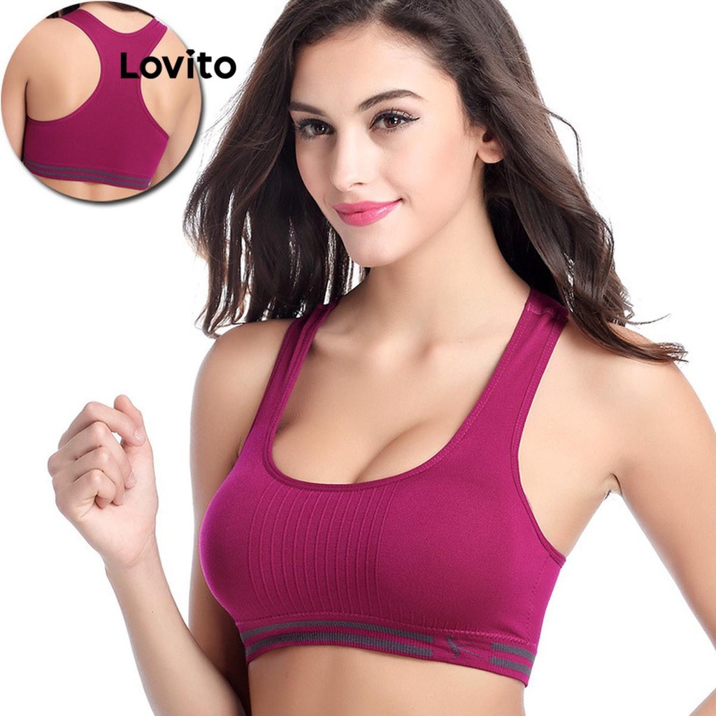 Lovito สปอร์ต ธรรมดา Traceless One กีฬา บรา สำหรับผู้หญิง LNL75201