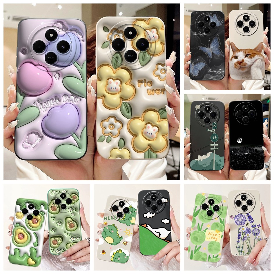 สําหรับ Xiaomi Redmi 14C ปลอกดอกไม้ยอดนิยม Avocado Anti Knock เต็มรูปแบบสําหรับ Xiaomi Redmi 14R 5G กรณี Redmi14C 14 C กันชน
