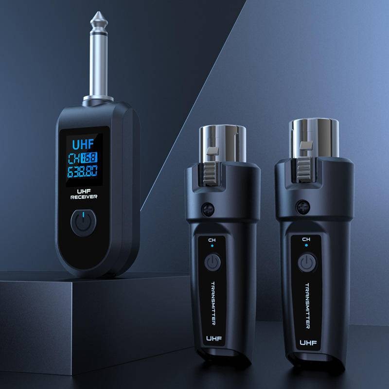 Bomge UHF XLR อะแดปเตอร์ระบบไมโครโฟนไร้สายเครื่องส่งสัญญาณระบบสําหรับไมโครโฟนแบบไดนามิกกีตาร์มิกเซอร์ระบบ PA