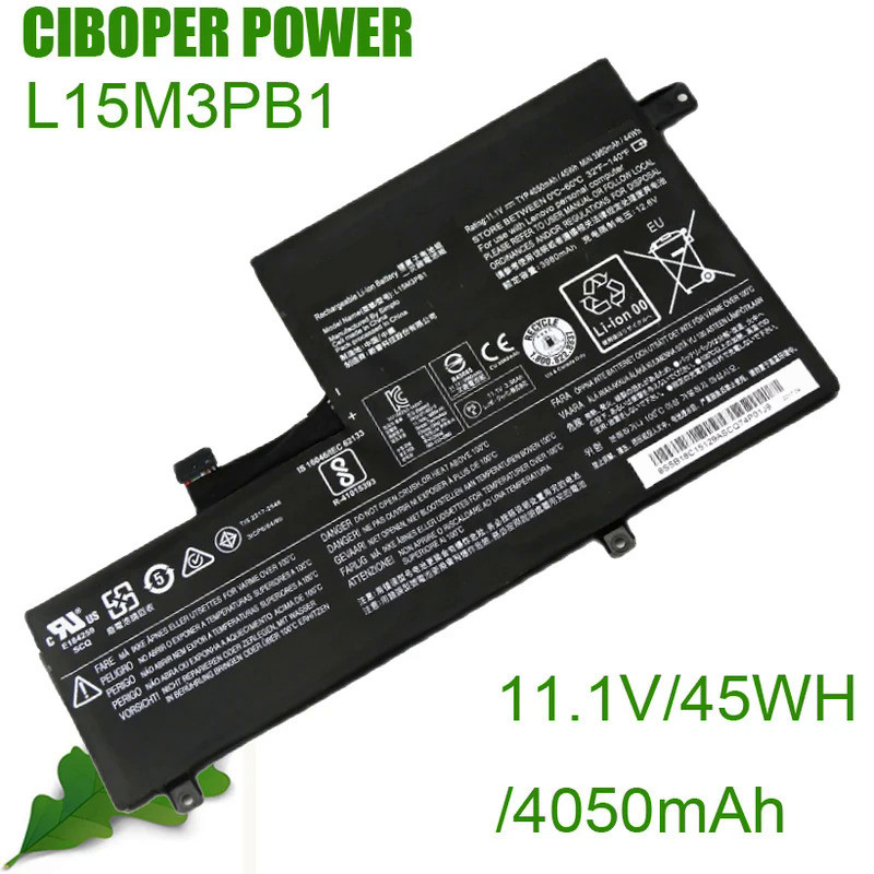 CP Laptop Battery L15M3PB1 11.1V/45WH/4050mAh L15L3PB1 For IdeaPad 300E N22 N22-20 C330 N42-20 GEN 1