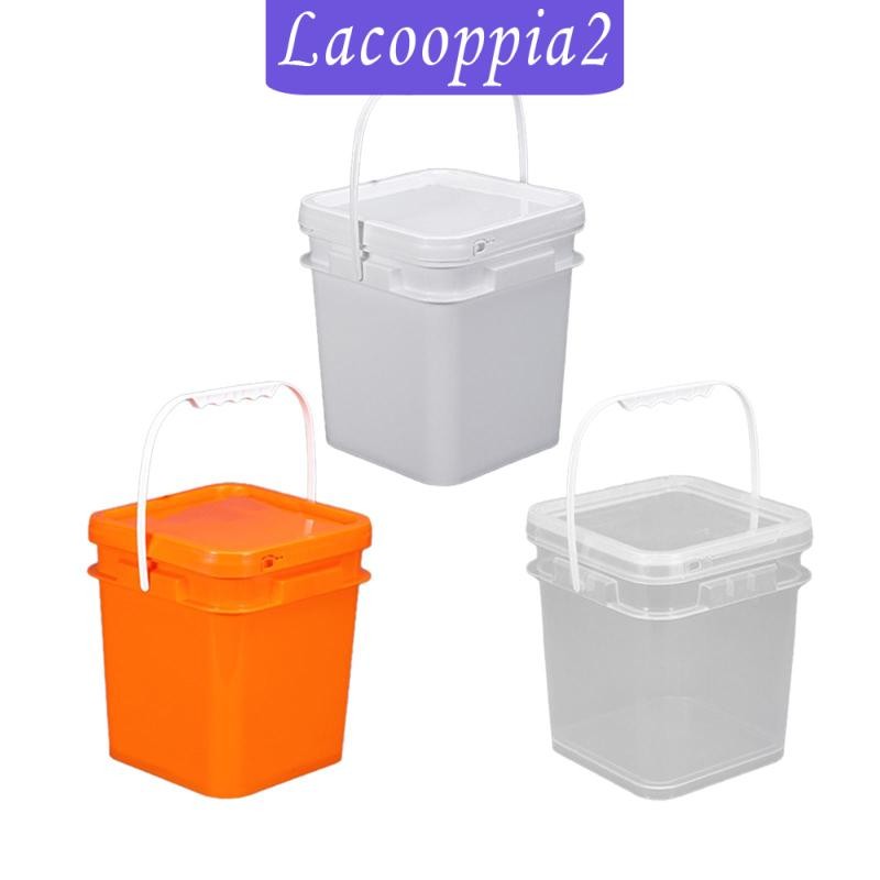 [Lacooppia2] 4l Square Bucket All Purpose Pail สําหรับทําความสะอาดบ้านโรงรถปรับปรุงบ้าน